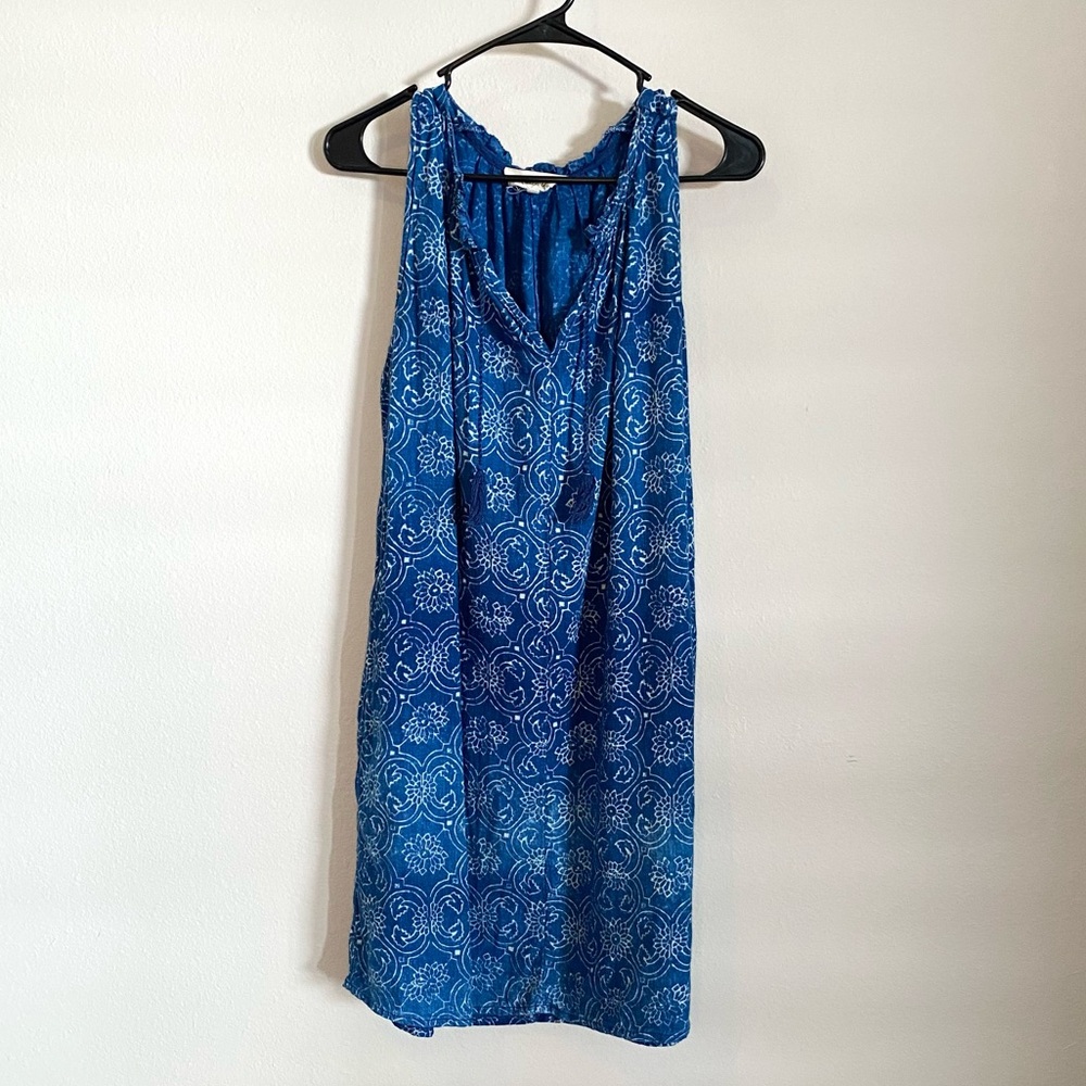 Madewell Blue V-neck Sleeveless Dress